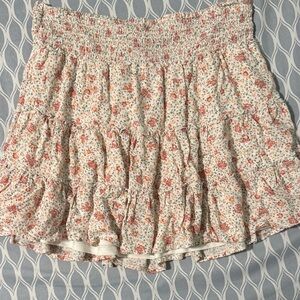 American Eagle Outfitters Floral Mini Skirt - Cream and Pink